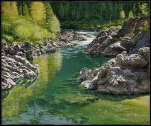 "Emerald Peace" oil painting of the Smith River on the Oregon/California border