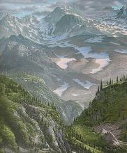 "Majestic View" landscape oil painting of Mount Rainier