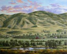 The wonderful expansiveness of this farm is captured in this original oil painting